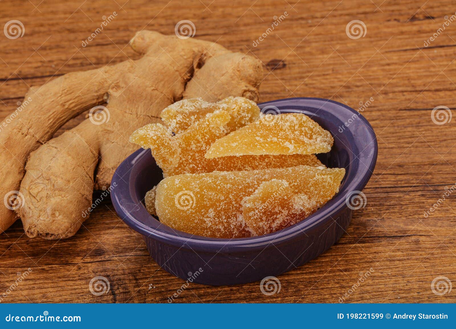 Dry Sweet Ginger in the Bowl Stock Image Image of ginger, crystal