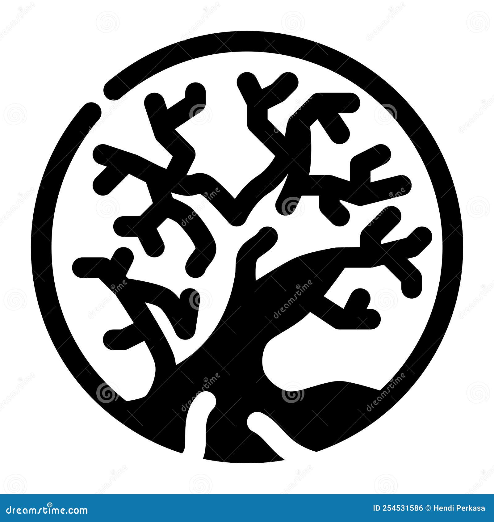 dry tree flat icon   and  