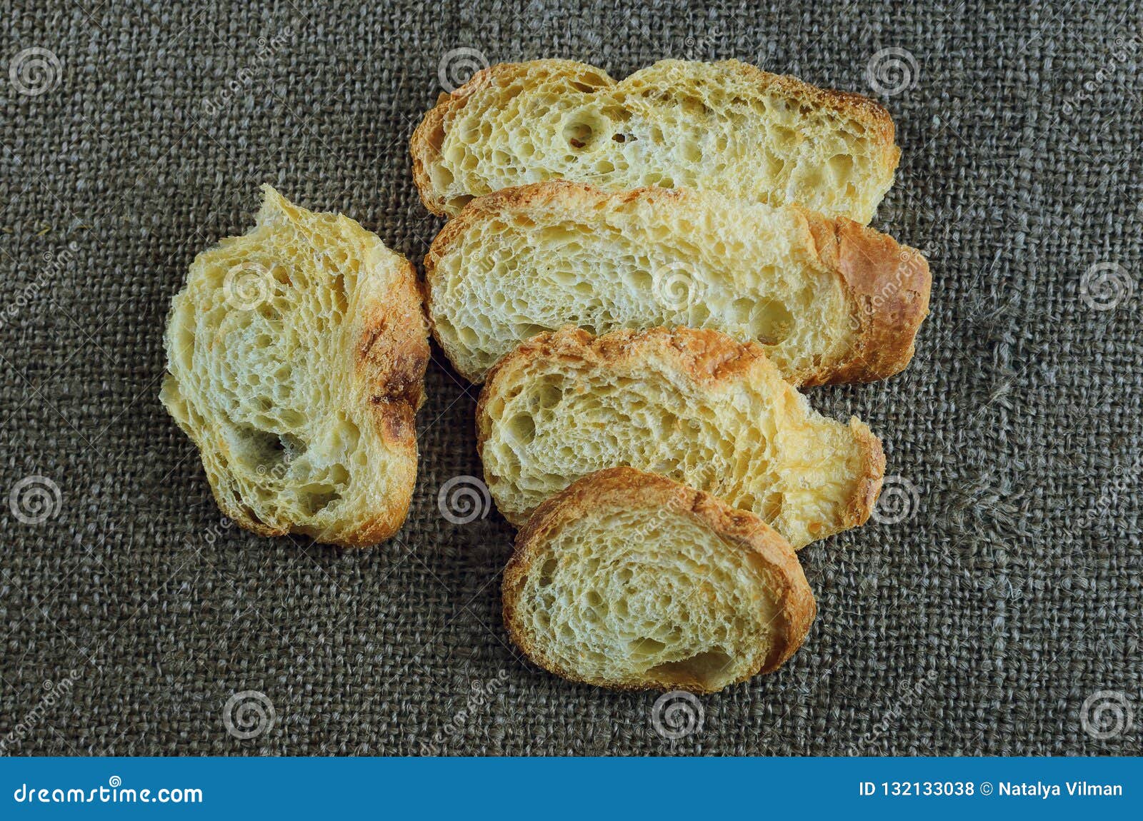 Dry White Bread on the Table Stock Photo Image of brown, crunchy