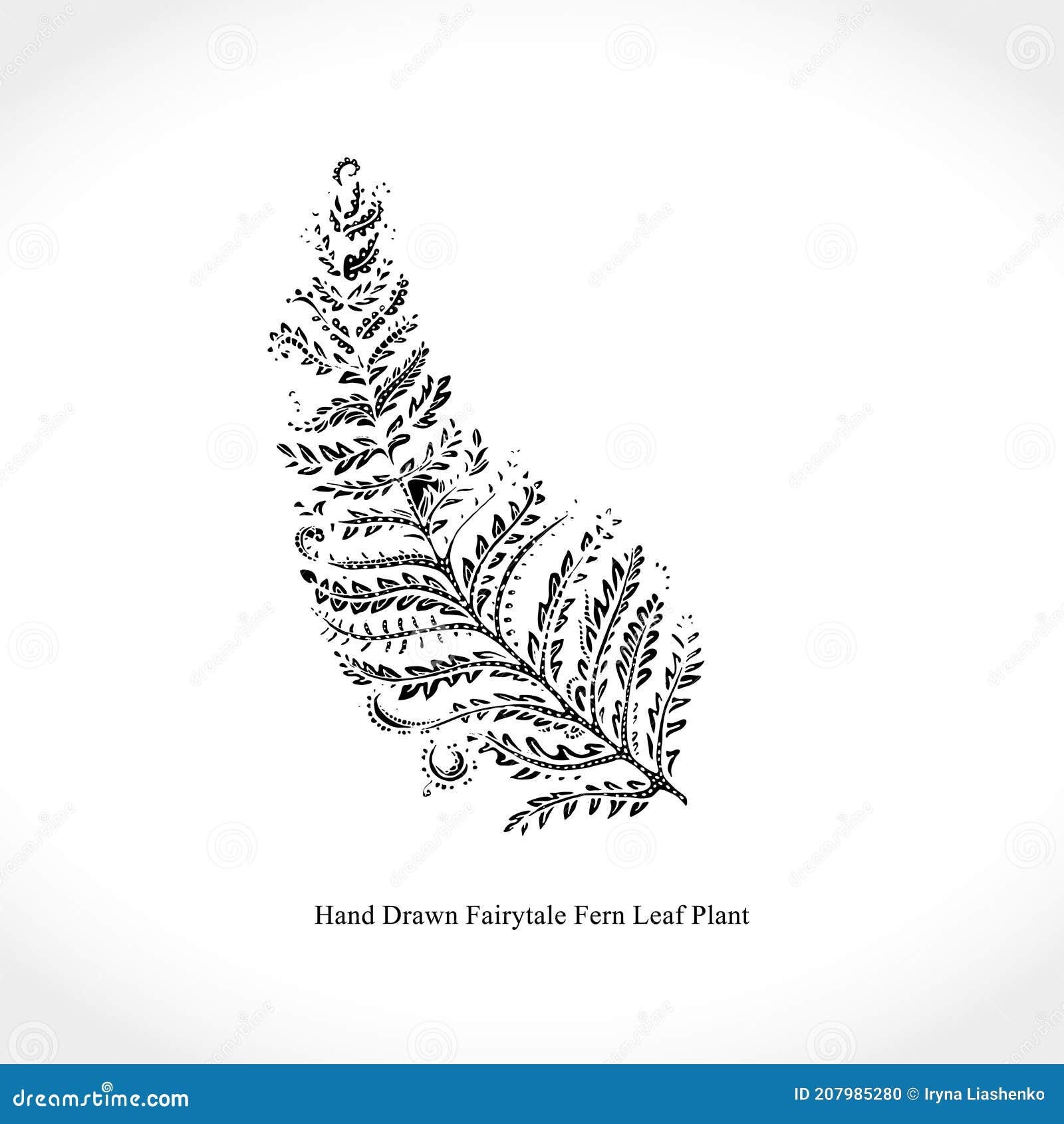 Dry Wild Blade of Grass Tattoo. Black Ink Drawn Sketch. Stock