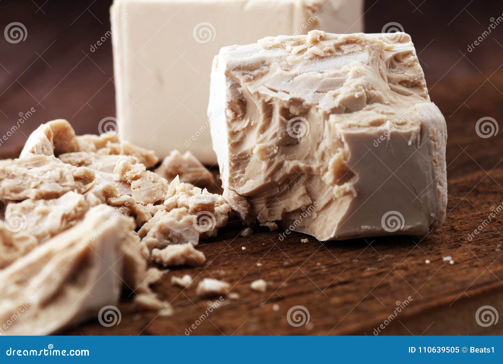 Dry Yeast Crumbled and Yeast Block for Baking Stock Image Image of