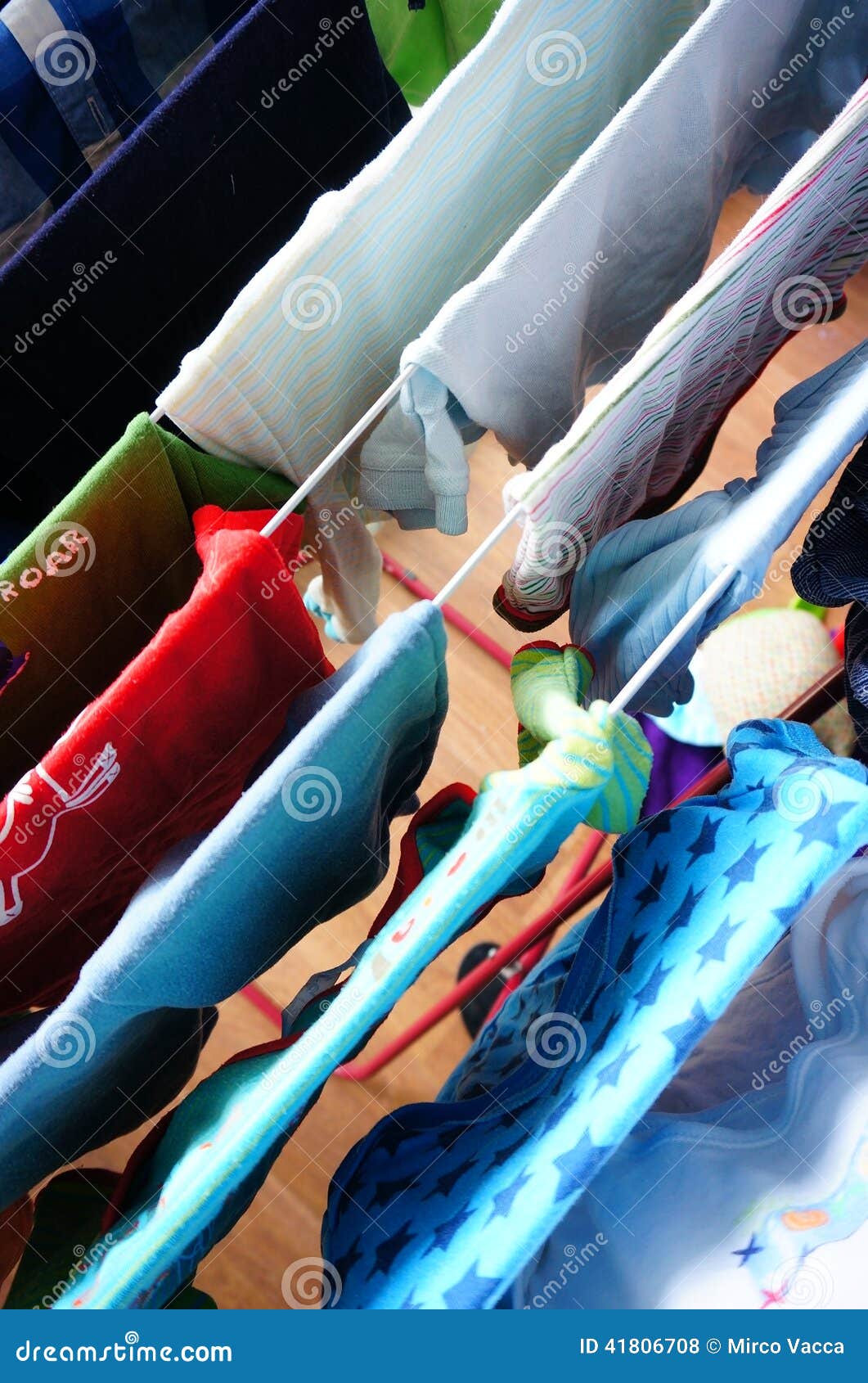 Drying baby clothes stock photo. Image of homework, baby 41806708