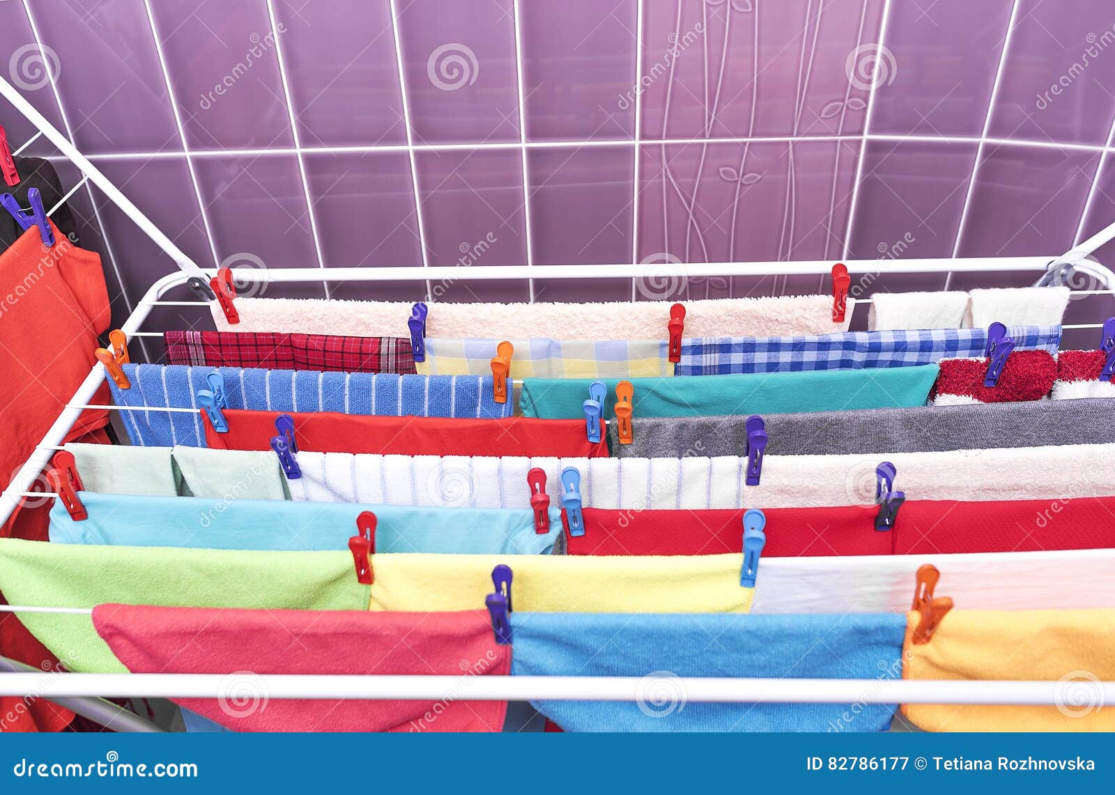 Drying clothes at home. stock image. Image of garments 82786177