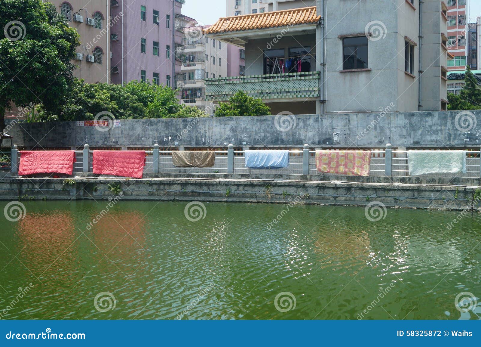 Drying the quilt stock photo. Image of scenery, fences 58325872