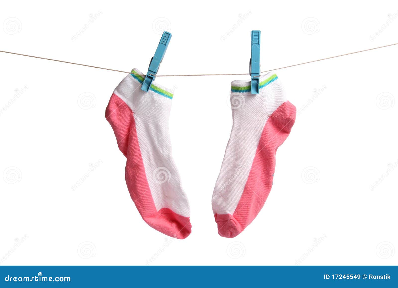 Drying Socks on Clothesline Stock Image Image of housework, attached