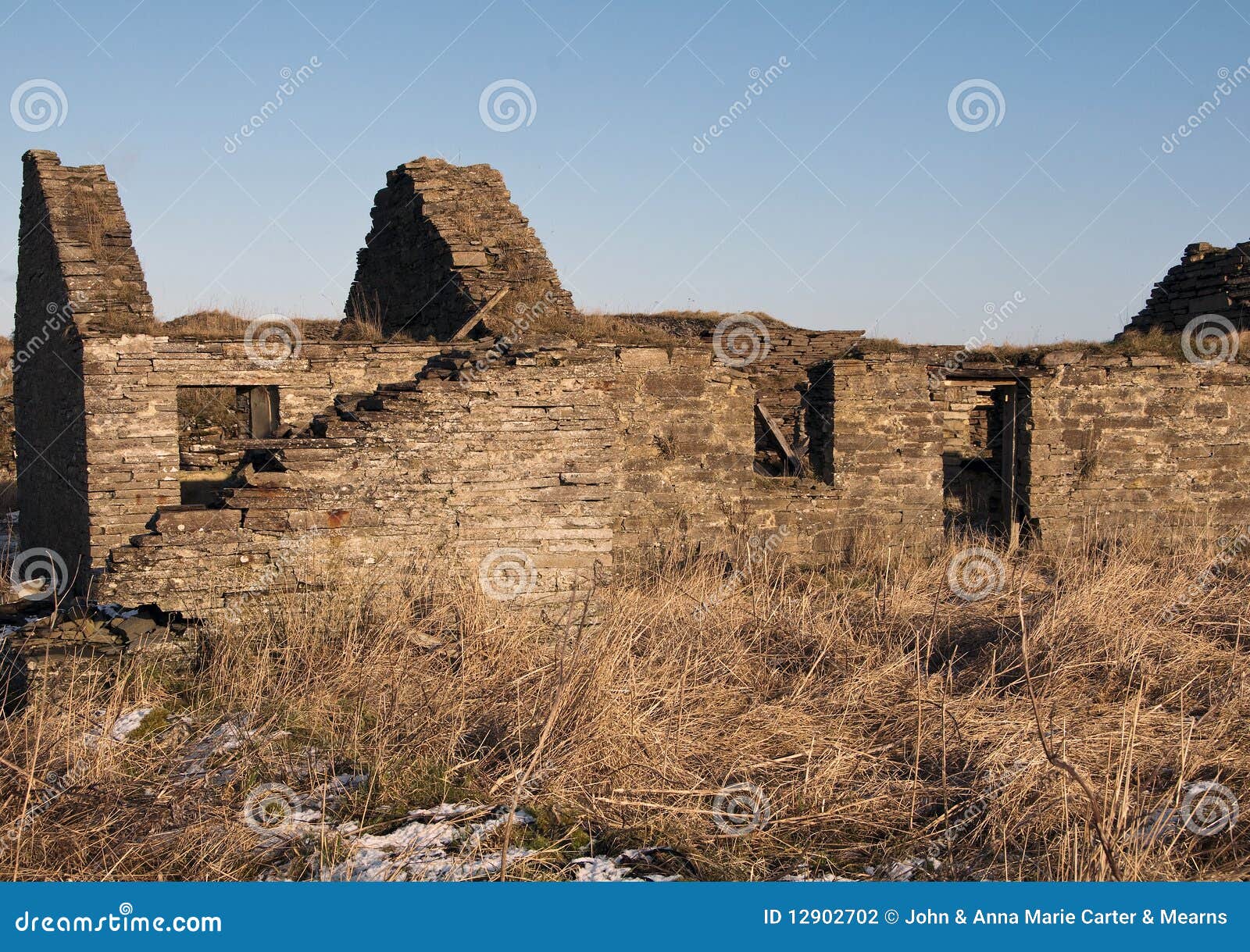 Ruins of a Drystone Built House at Castlehill Heritage Centre