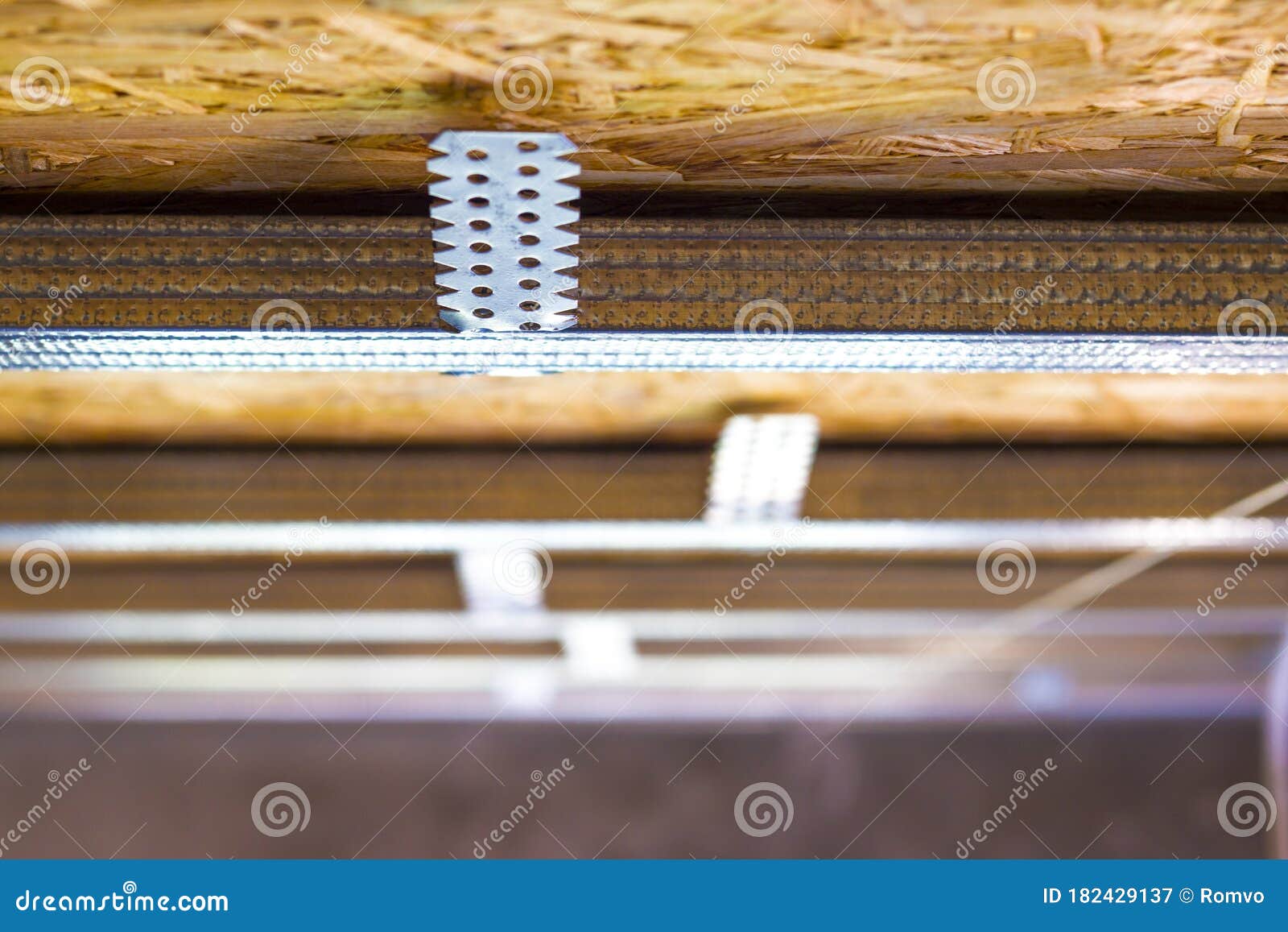 Drywall Mounting Profile on Chipboard Plate Stock Image Image of