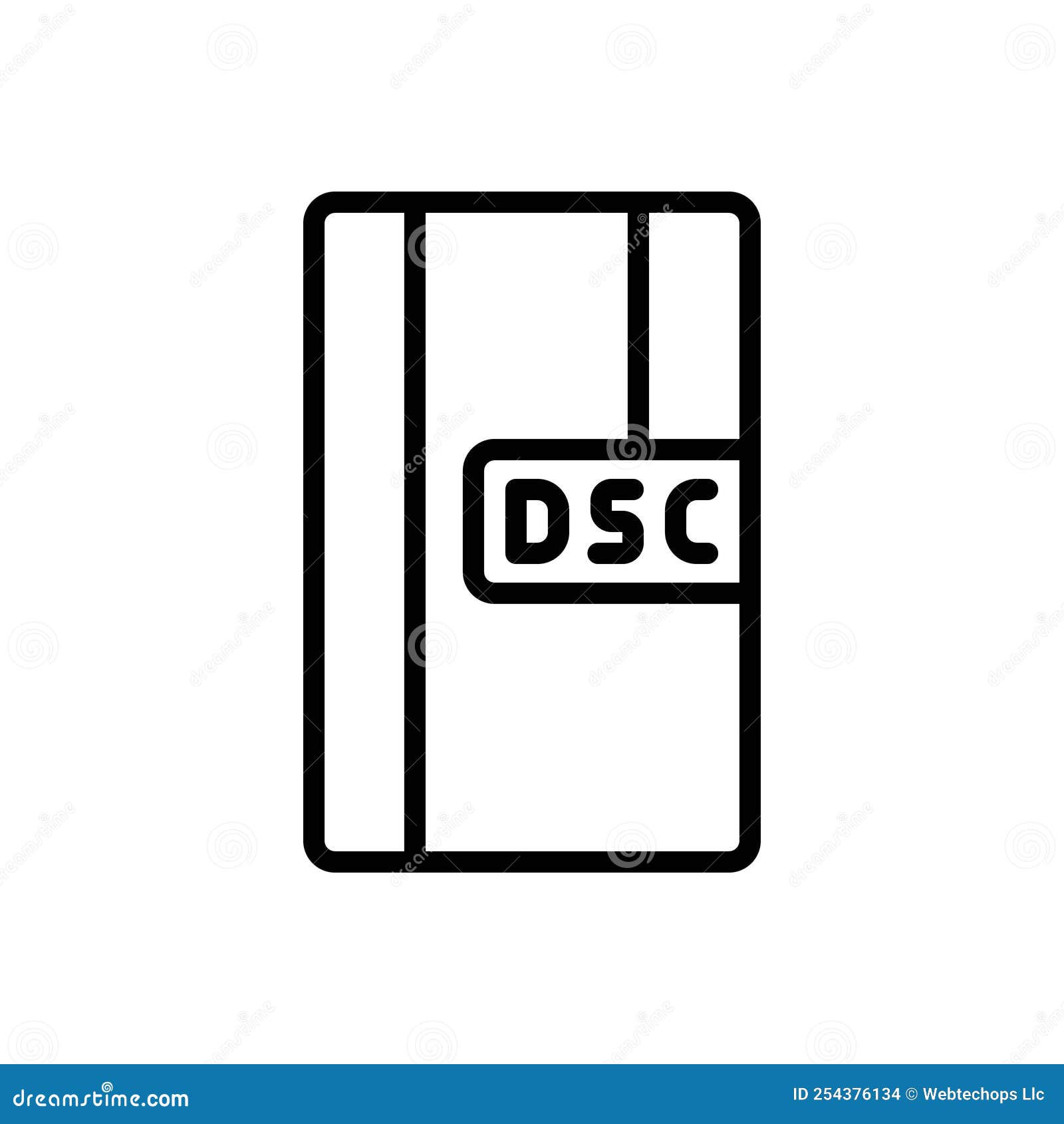 black line icon for dsc, application and file