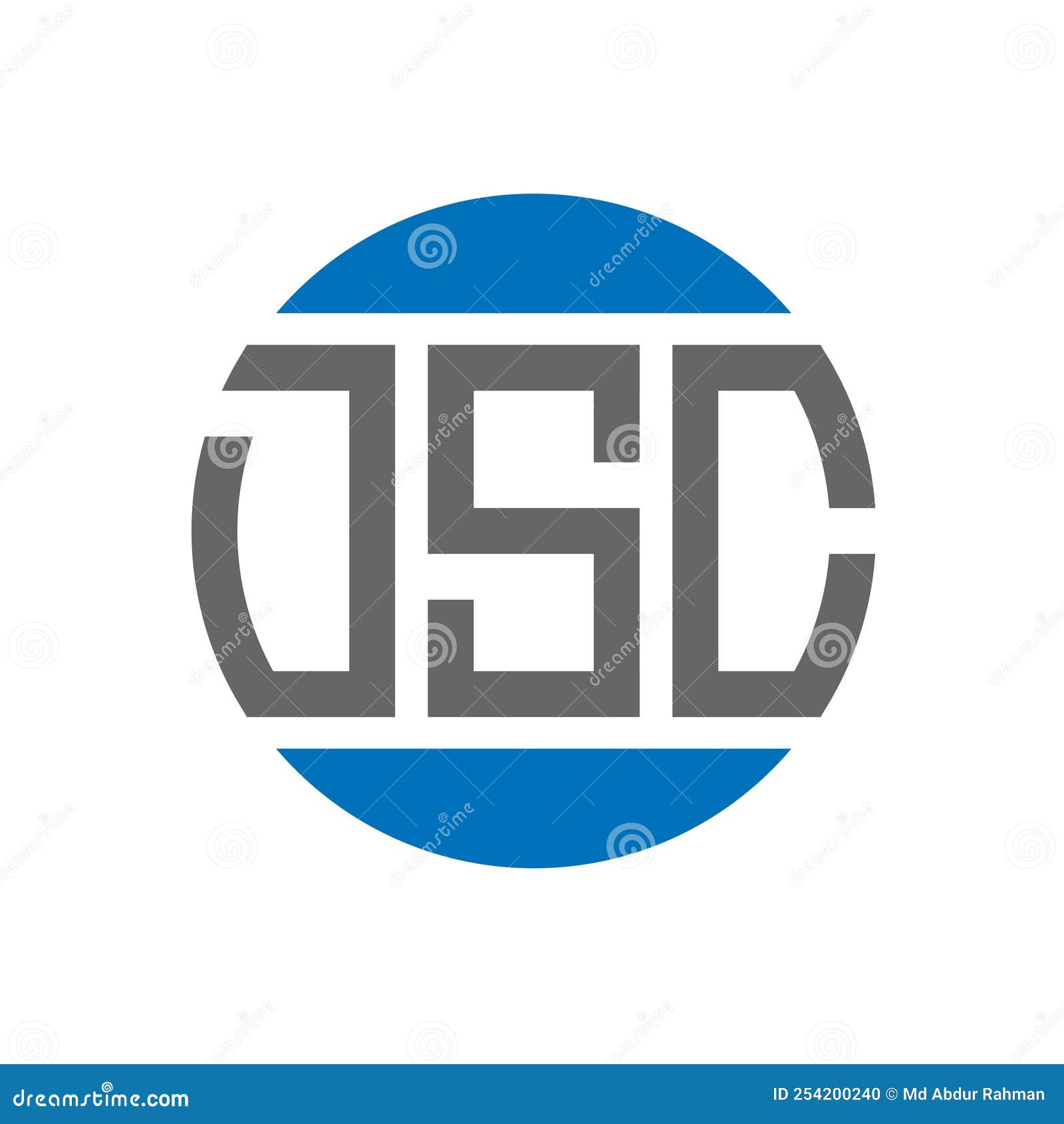 dsc letter logo  on white background. dsc creative initials circle logo concept