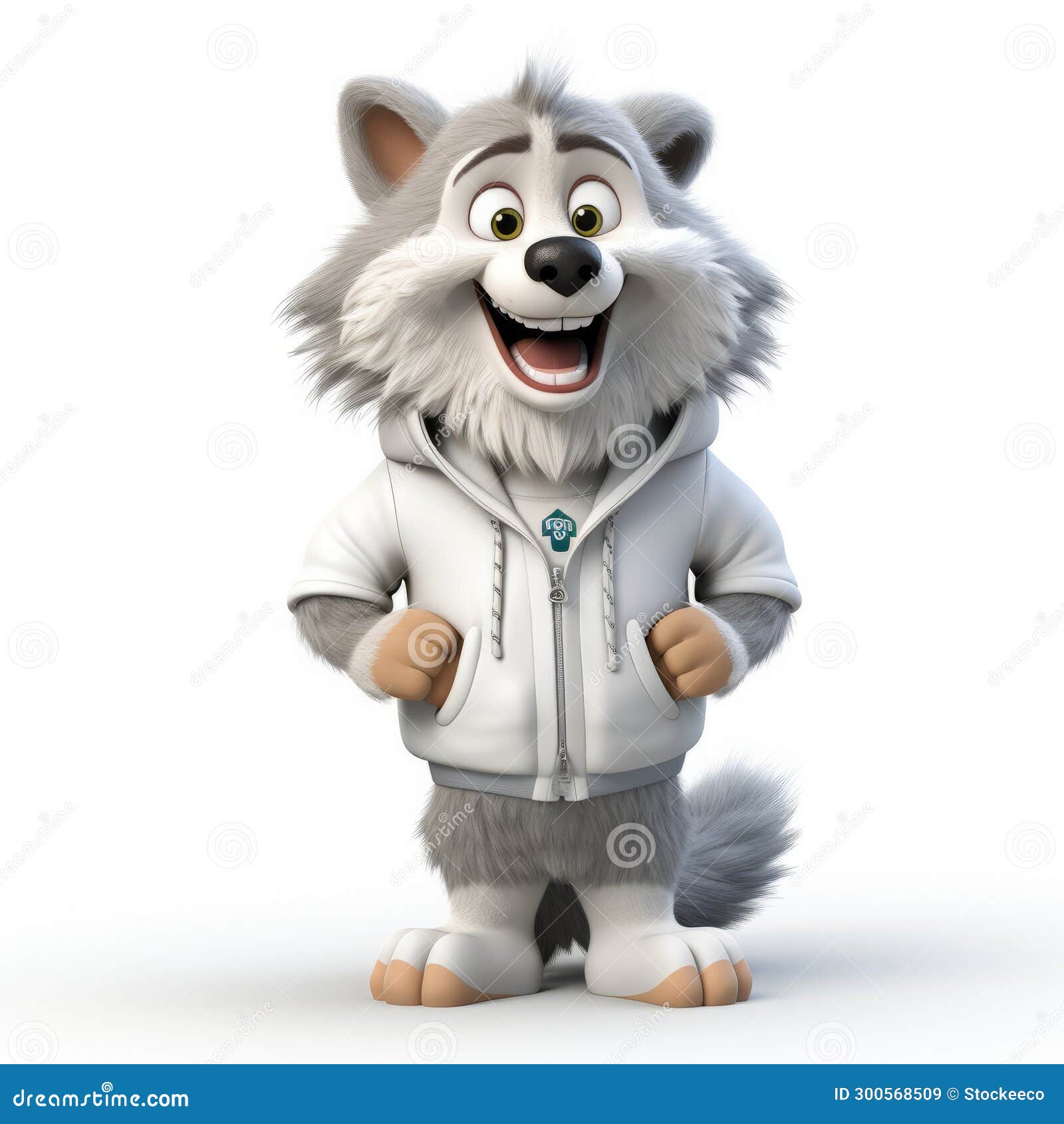 3dskiff character in white hoodie: caninecore hybrid media works
