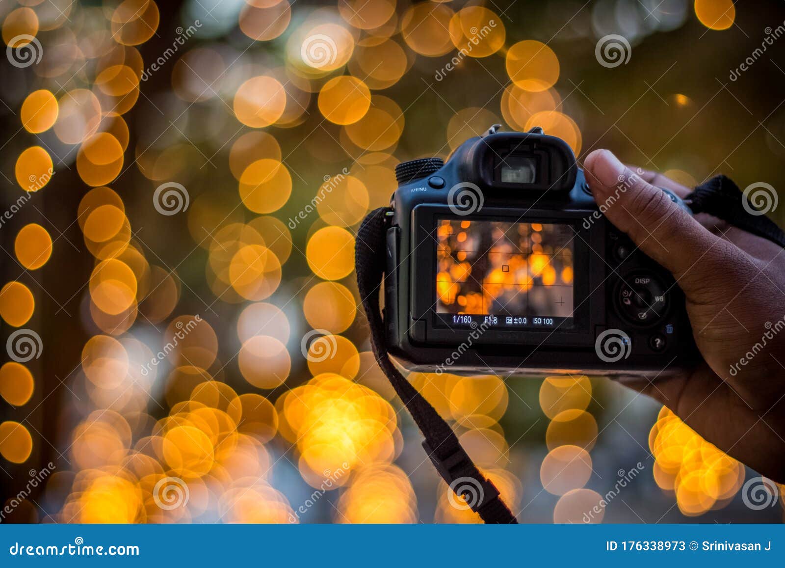 DSLR Camera on Bokeh Backgrounds Light Black DSLR Camera with Bokeh Lights  Photo and Camera City Light Bokeh Picture Stock Image - Image of  international, gift: 176338973