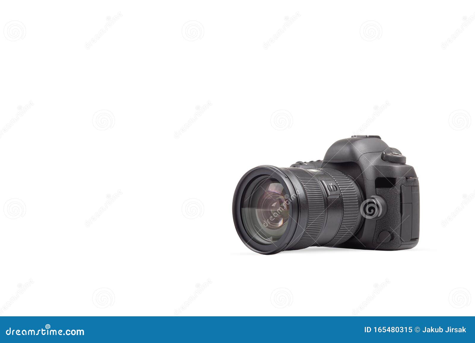 DSLR Photo Camera on White Background Stock Image - Image of lens ...
