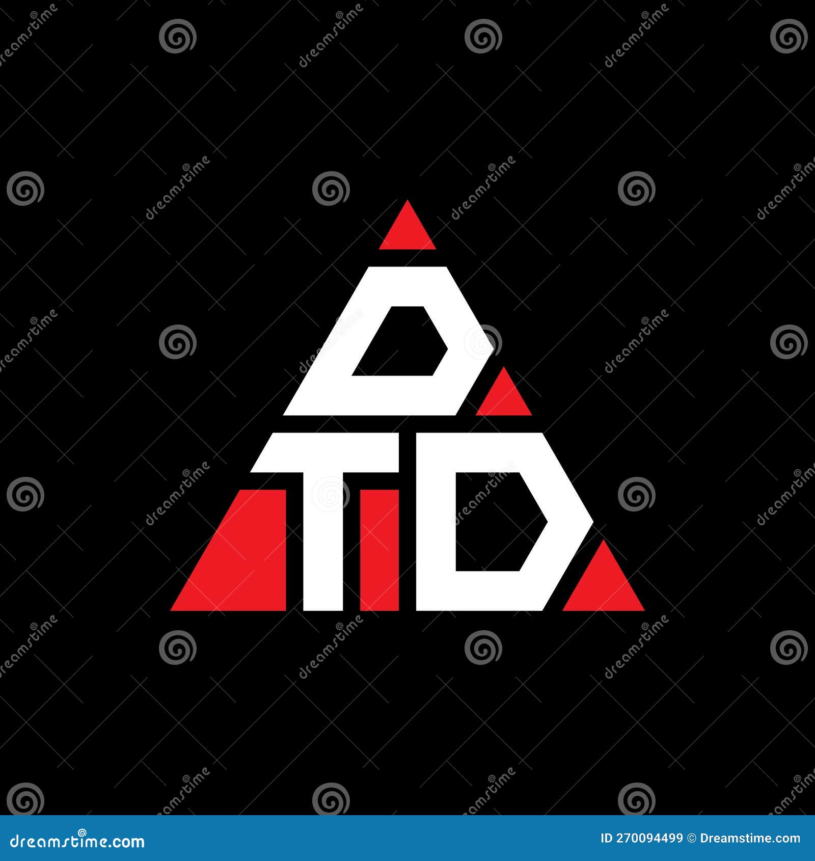 dtd triangle letter logo  with triangle . dtd triangle logo  monogram. dtd triangle  logo template with red