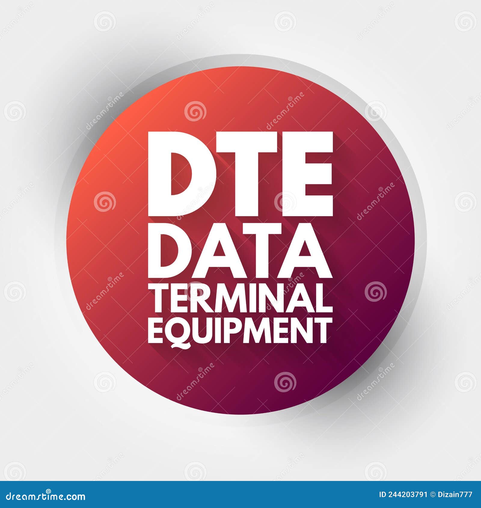 DTE Data Terminal Equipment Acronym, Technology Concept Background