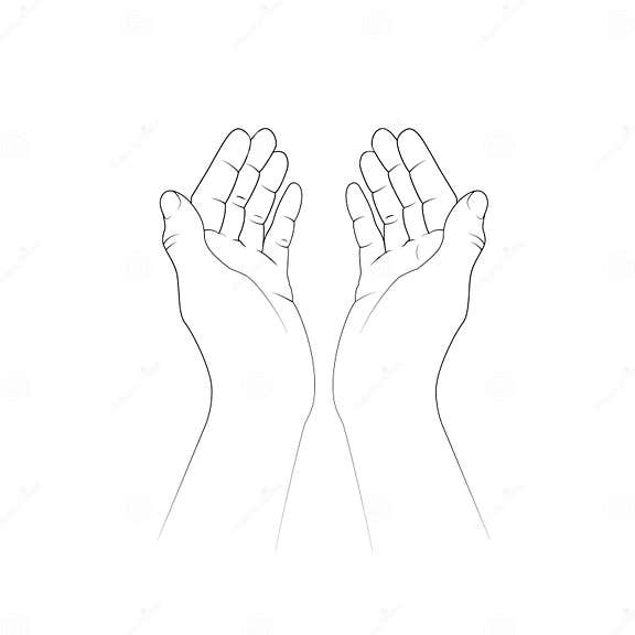 Dua Machen, Gebet in Arabischer Sprache, Gott Bitten Um Hilfe VectorIllustration Vektor