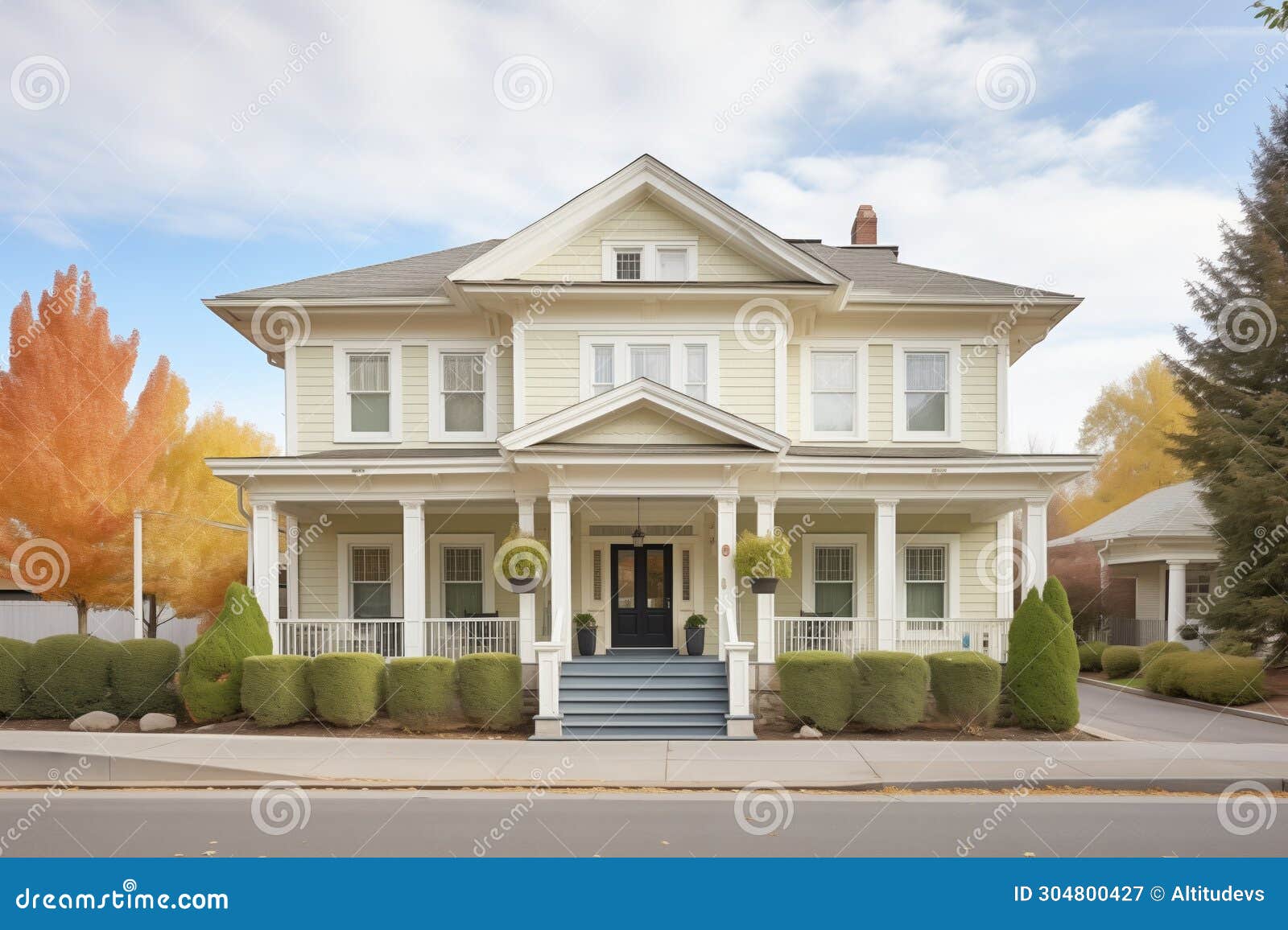 duallevel georgian residence with dentil molding on both floors