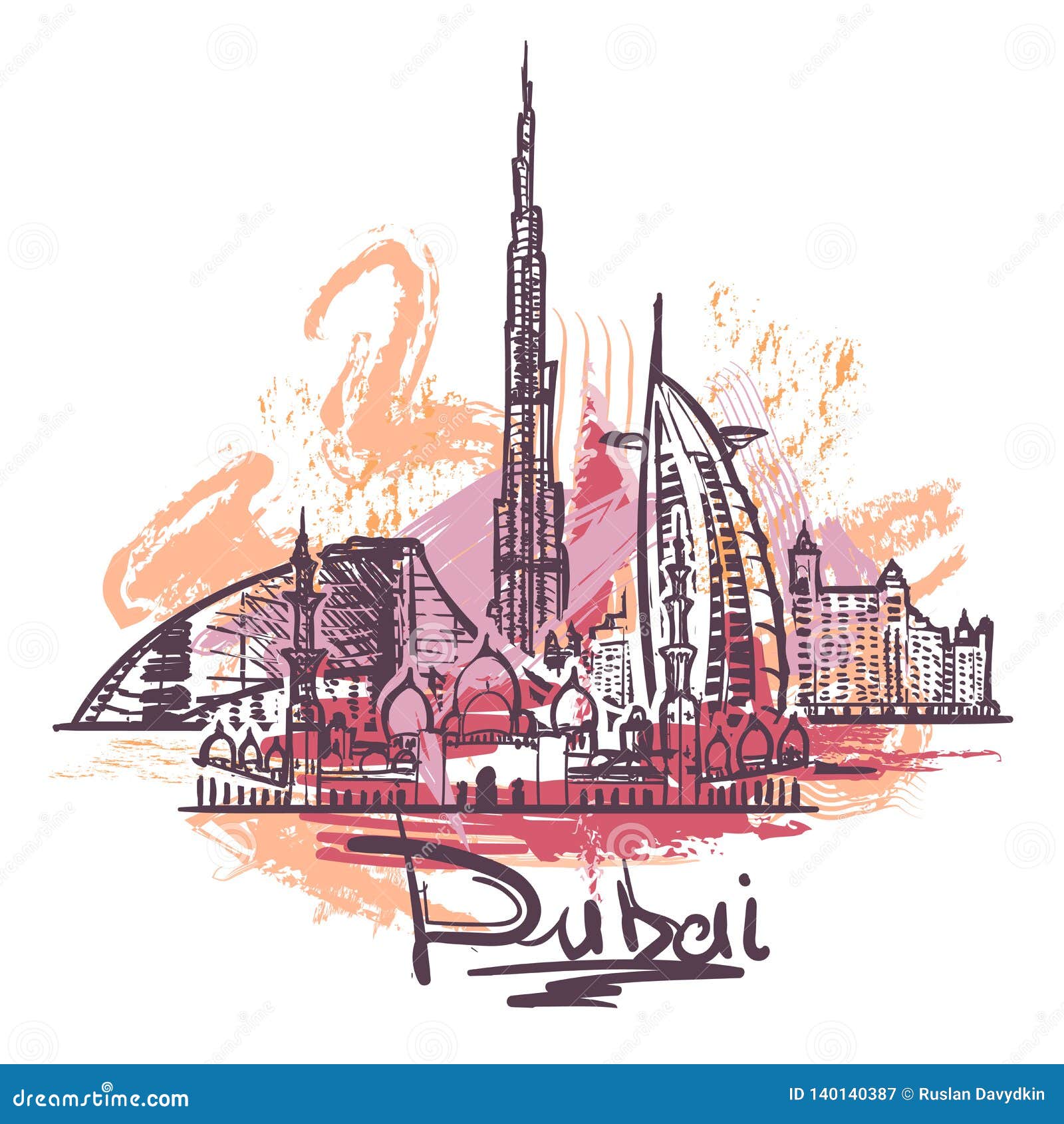The City of Future Dubai UAE Sketch  Gulf Art Gallery