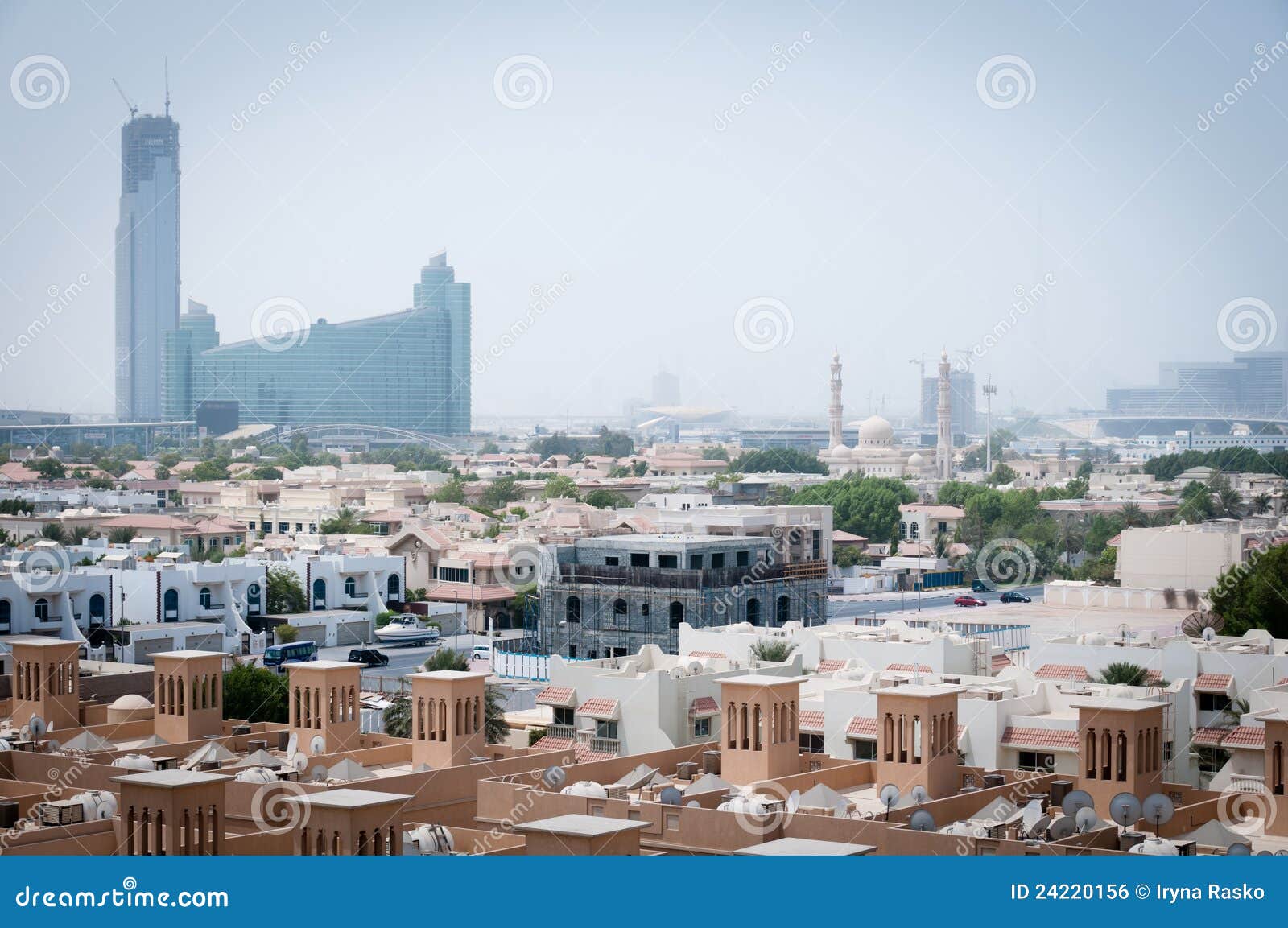 Dubai covered by sand haze editorial photo. Image of arabic 24220156