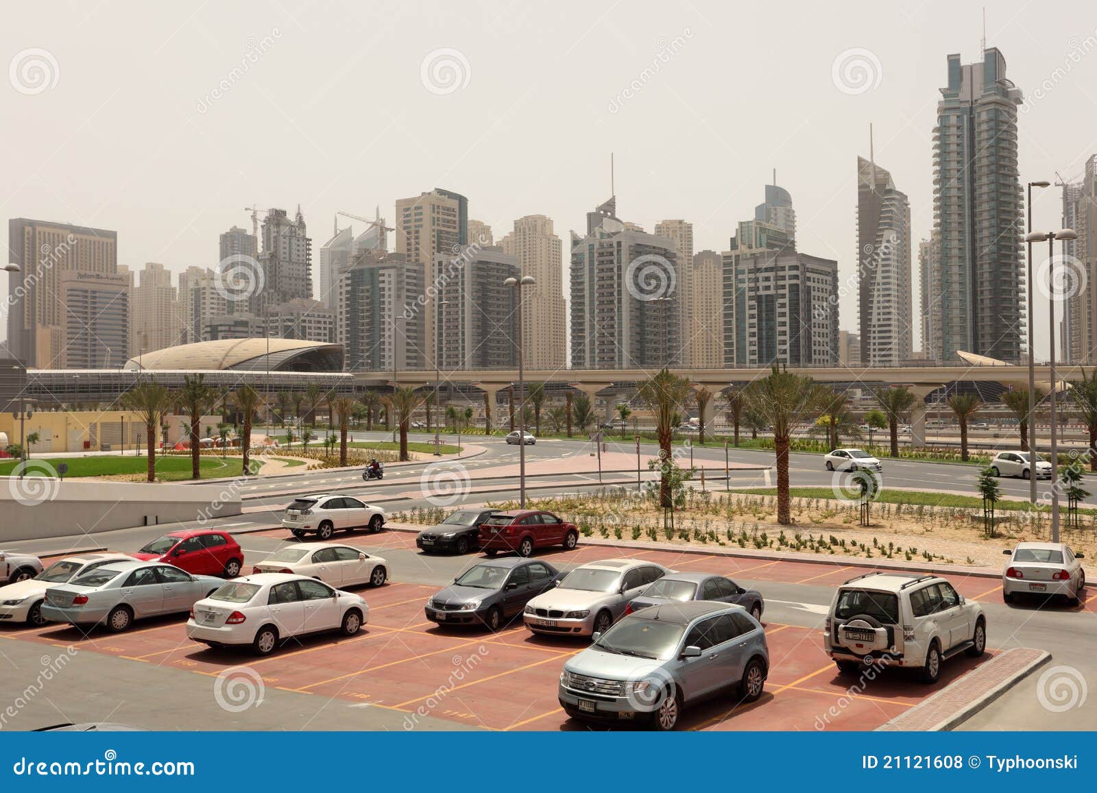 Dubai Downtown Car Parking editorial stock photo. Image of united