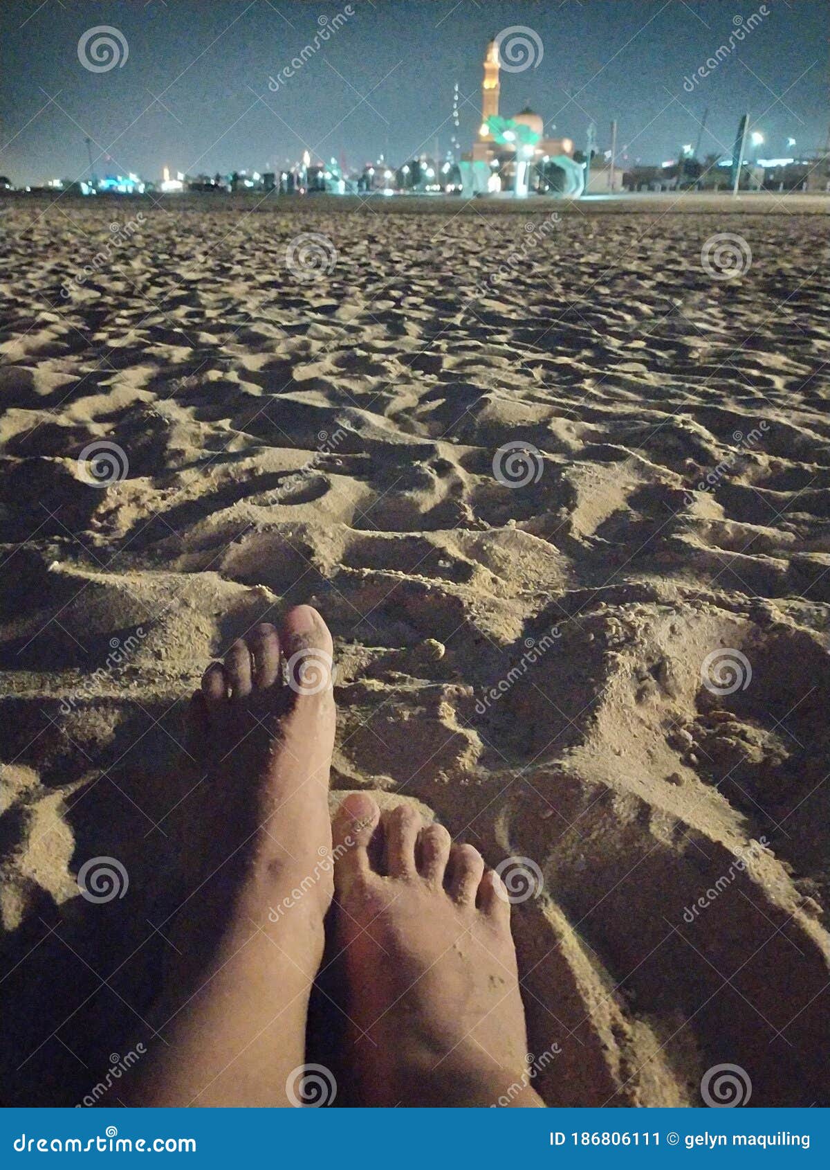 Dubai Eye colors beach stock image. Image of beach, dubai - 186806111