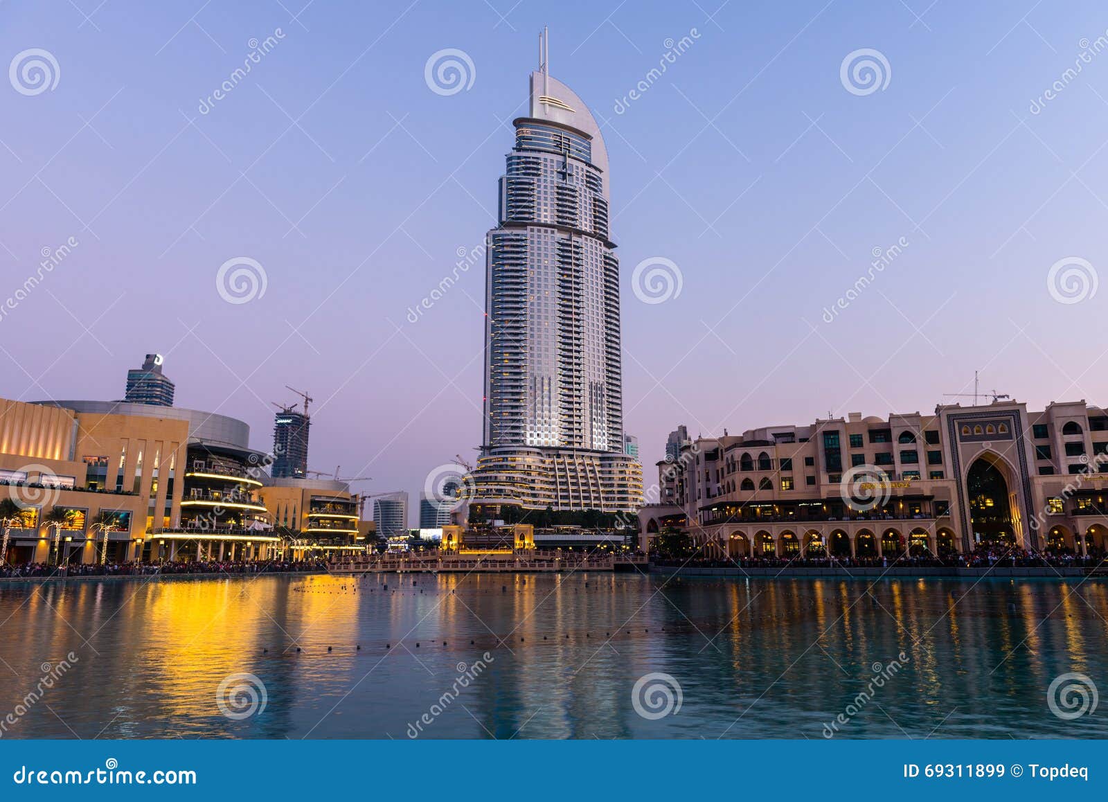 Dubai Fountains Show Place at the Dubai Mall Editorial Stock Image