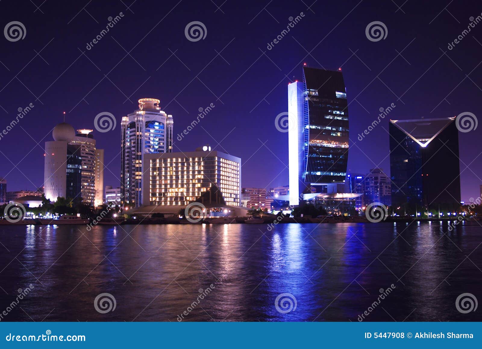 Dubai At Night United Arab Emirates Stock Photo Image Of Arabic Middle 5447908