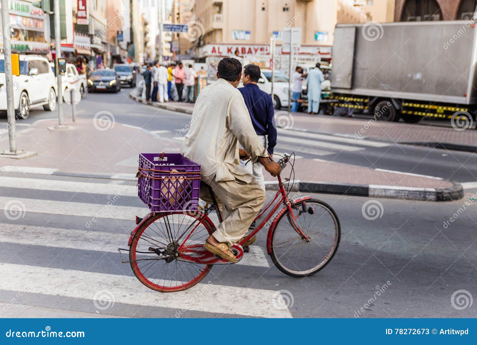 Dubai People Ride a Bicycle in the Street Editorial Stock Photo Image of culture, building