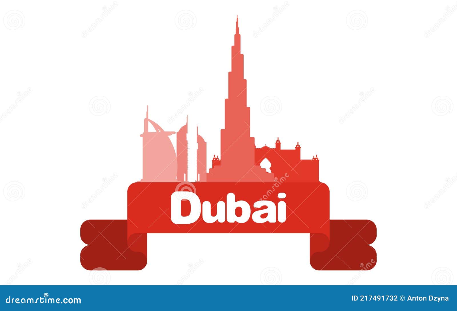 Dubai Simple Logo. Landmarks Flat Style Vector New Stock Vector