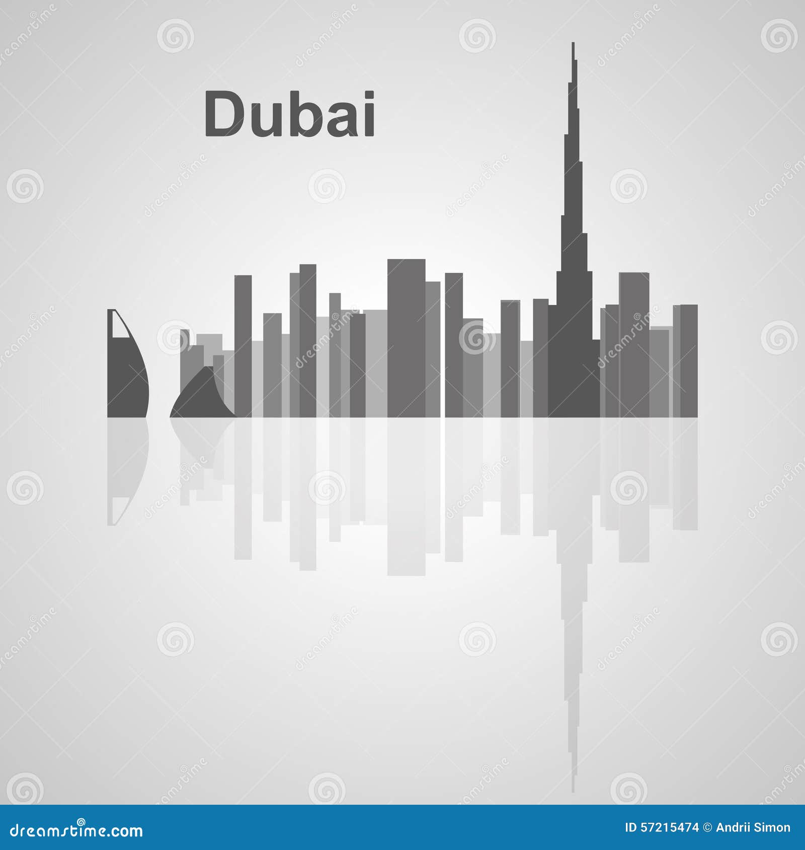 Dubai Skyline for Your Design Stock Vector - Illustration of middle ...