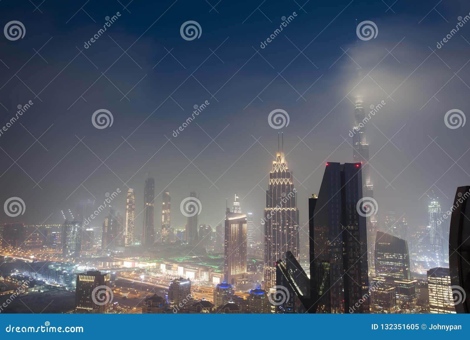 Dubai Stadt Nachts Stockbild Bild Von Stadt Dubai