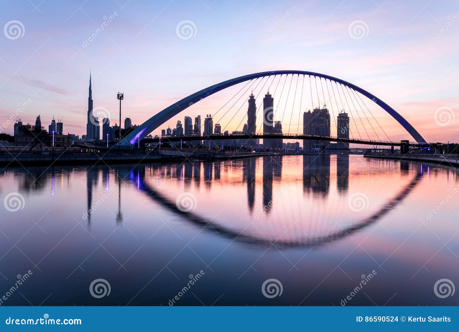 Dubai, UAE 27 De Janeiro De 2017 Nascer Do Sol Sobre Dubai Do Centro