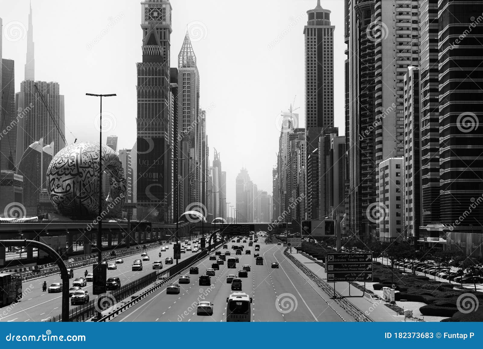 DUBAI, UAE March 11, 2020 Black and White Dubai. Editorial Editorial