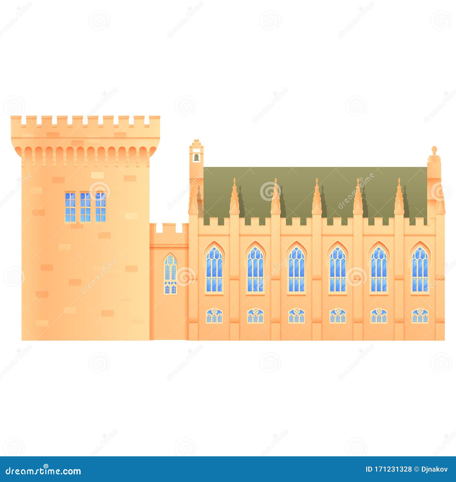 Dublin Castle Ireland Landmark Stock Vector Illustration of symbol