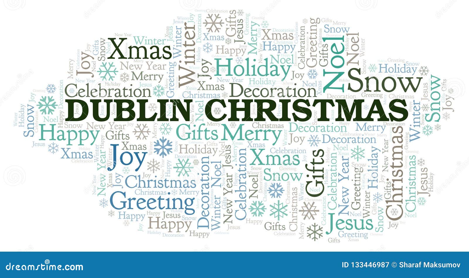 Dublin Christmas Word Cloud Stock Illustration Illustration of
