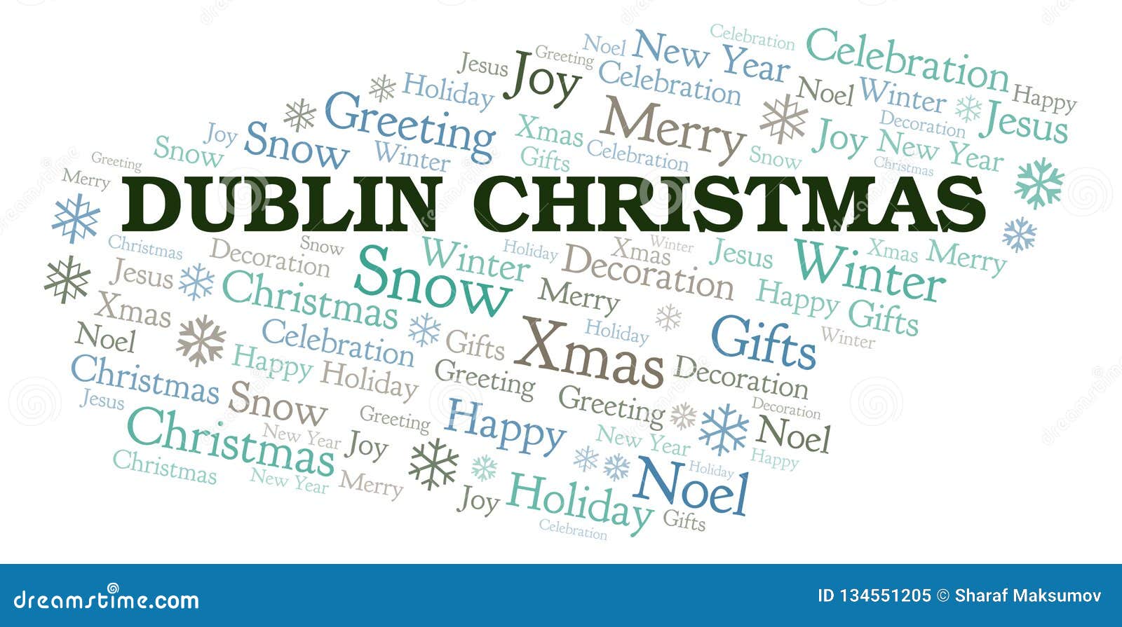 Dublin Christmas Word Cloud Stock Illustration Illustration of
