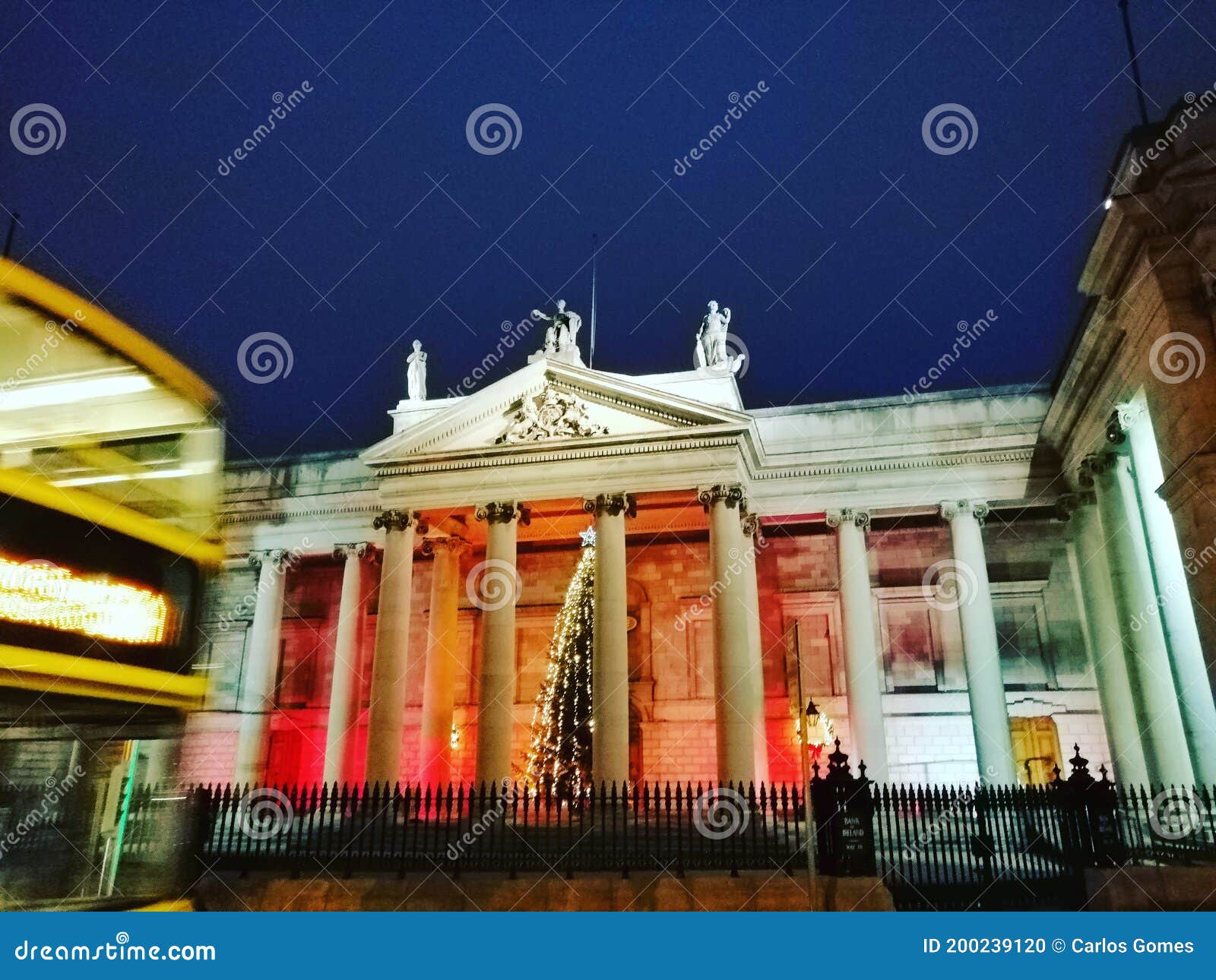 Dublin City Center Christmas Decor Stock Photo Image of christmas, building 200239120
