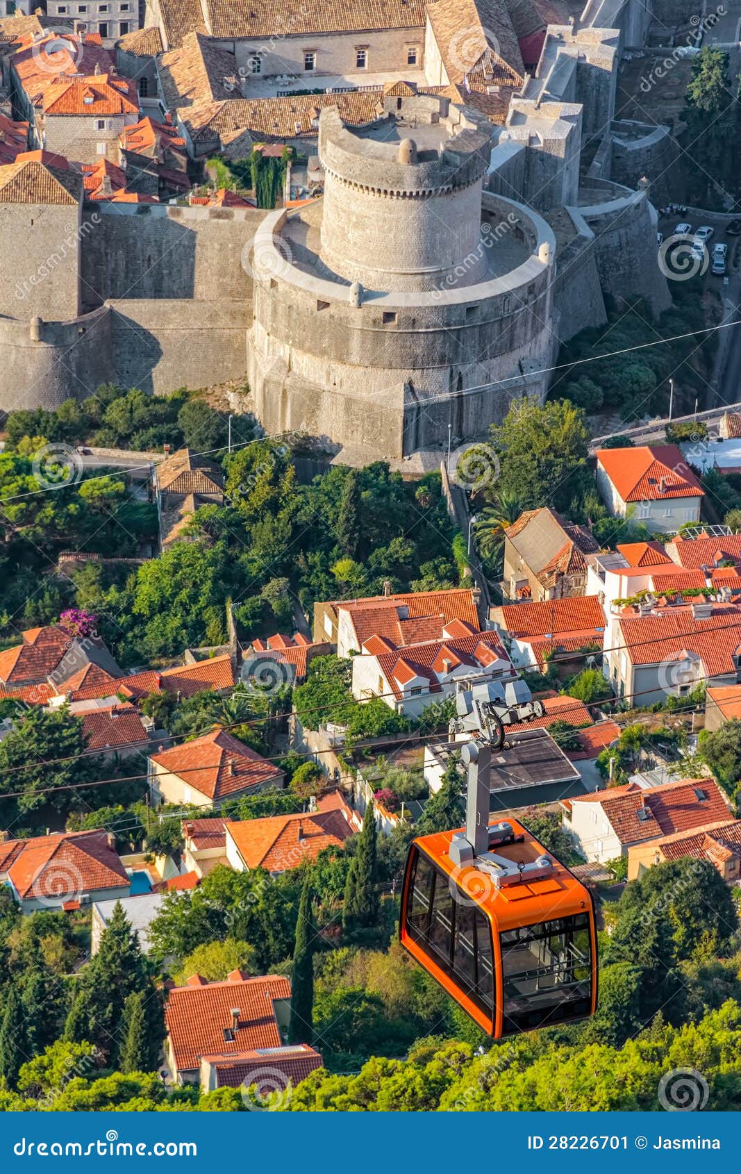 Dubrovnik cable car stock image. Image of famous, fortification 28226701