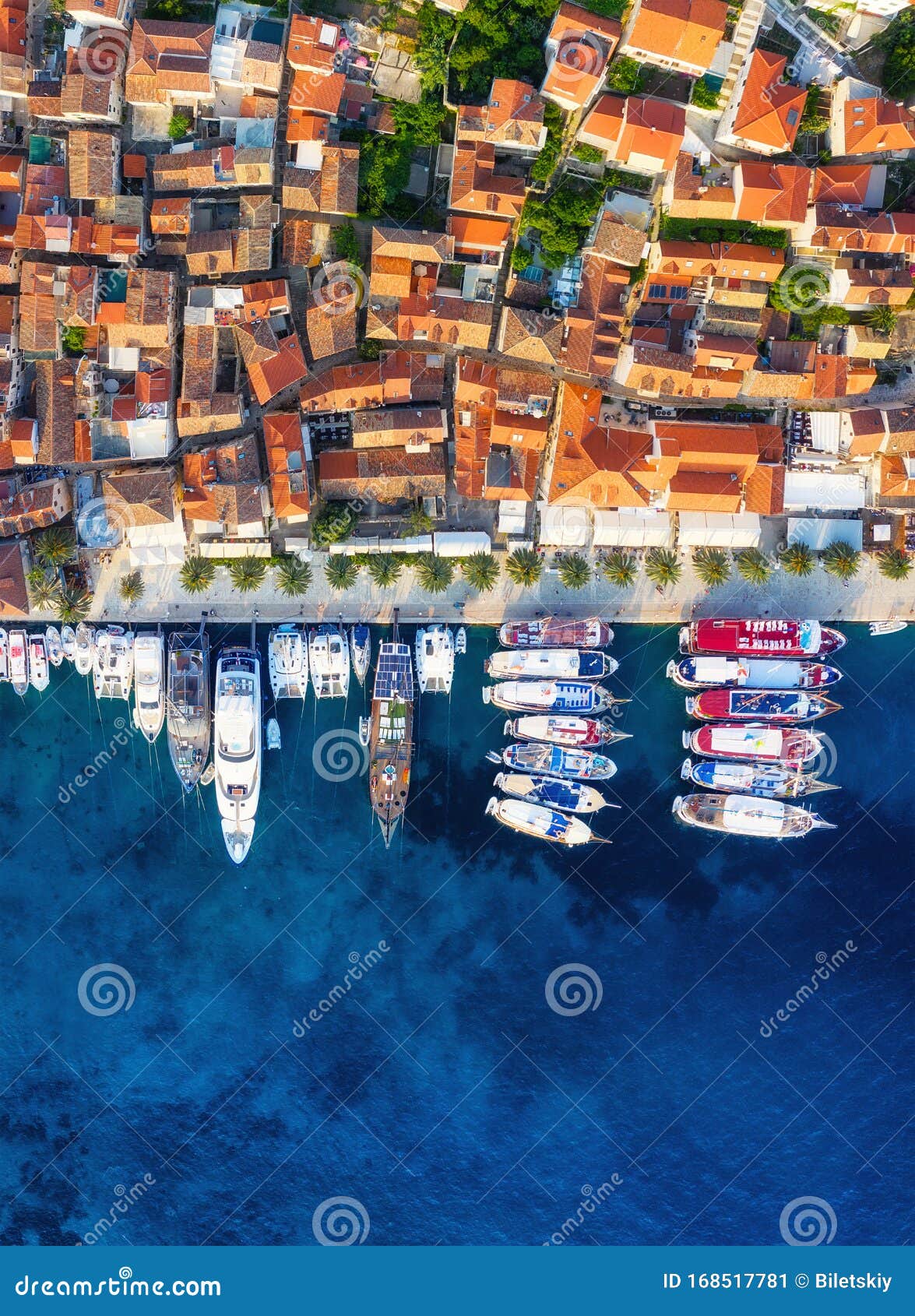 Dubrovnik, Croatia. Aerial Landscape. Town and Sea Stock Image - Image ...