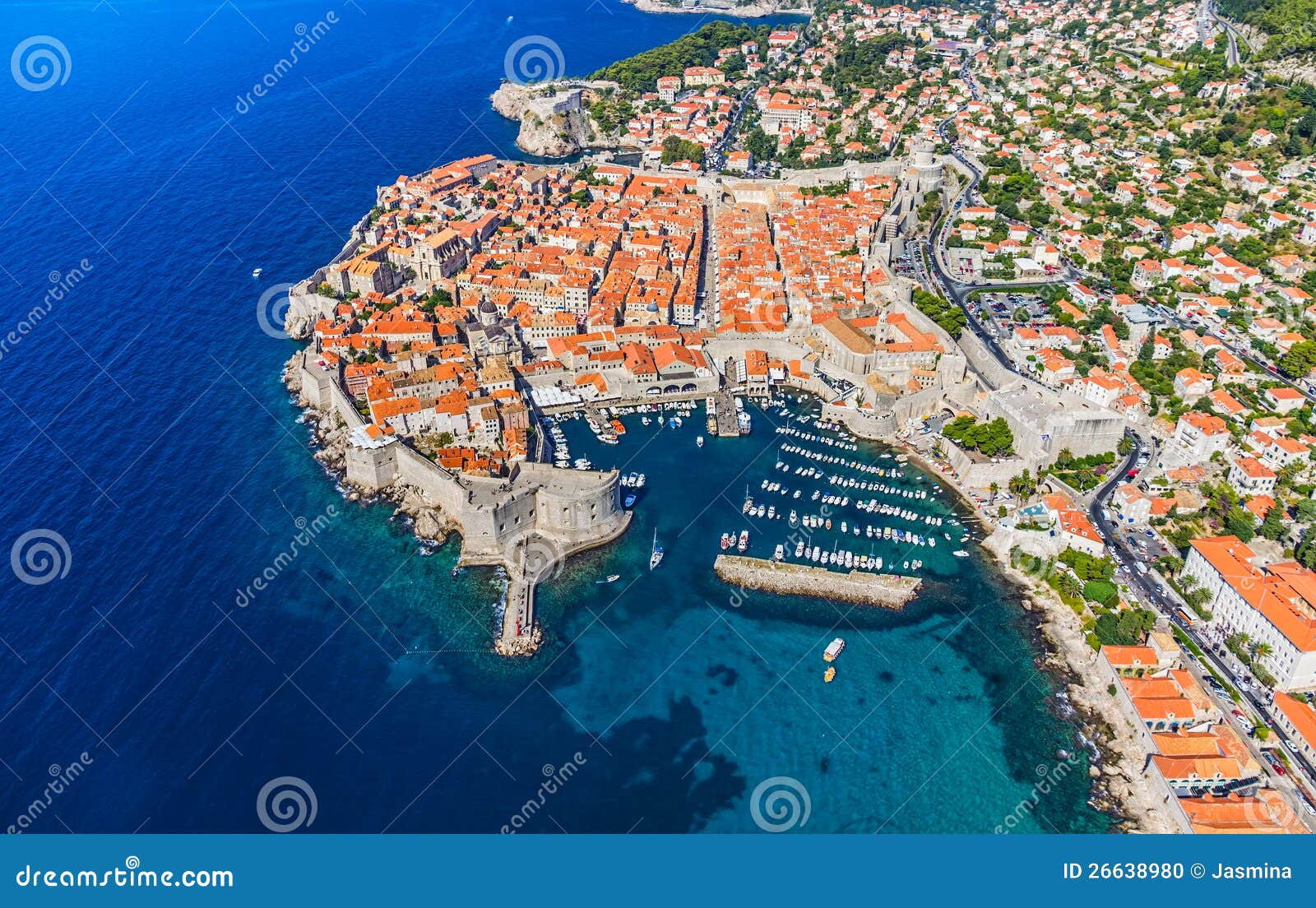 Dubrovnik old town stock photo. Image of croatia, aerial - 26638980