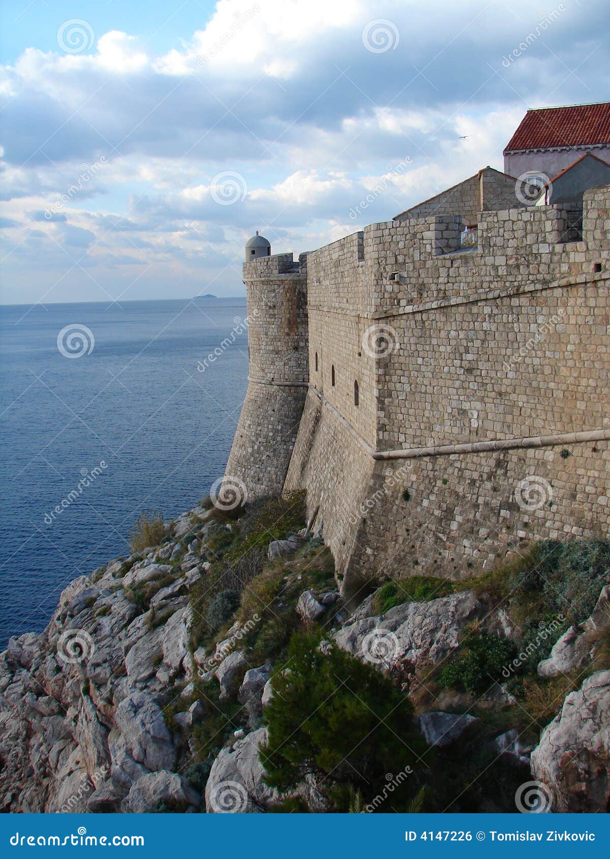 Dubrovnik-Stadtwand, Südostseite, Kroatien.