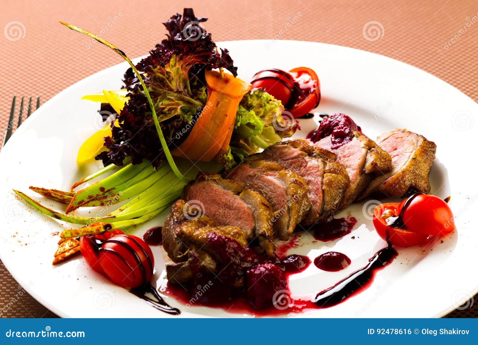Duck Baked with Vegetables and Herbs Stock Photo Image of apple