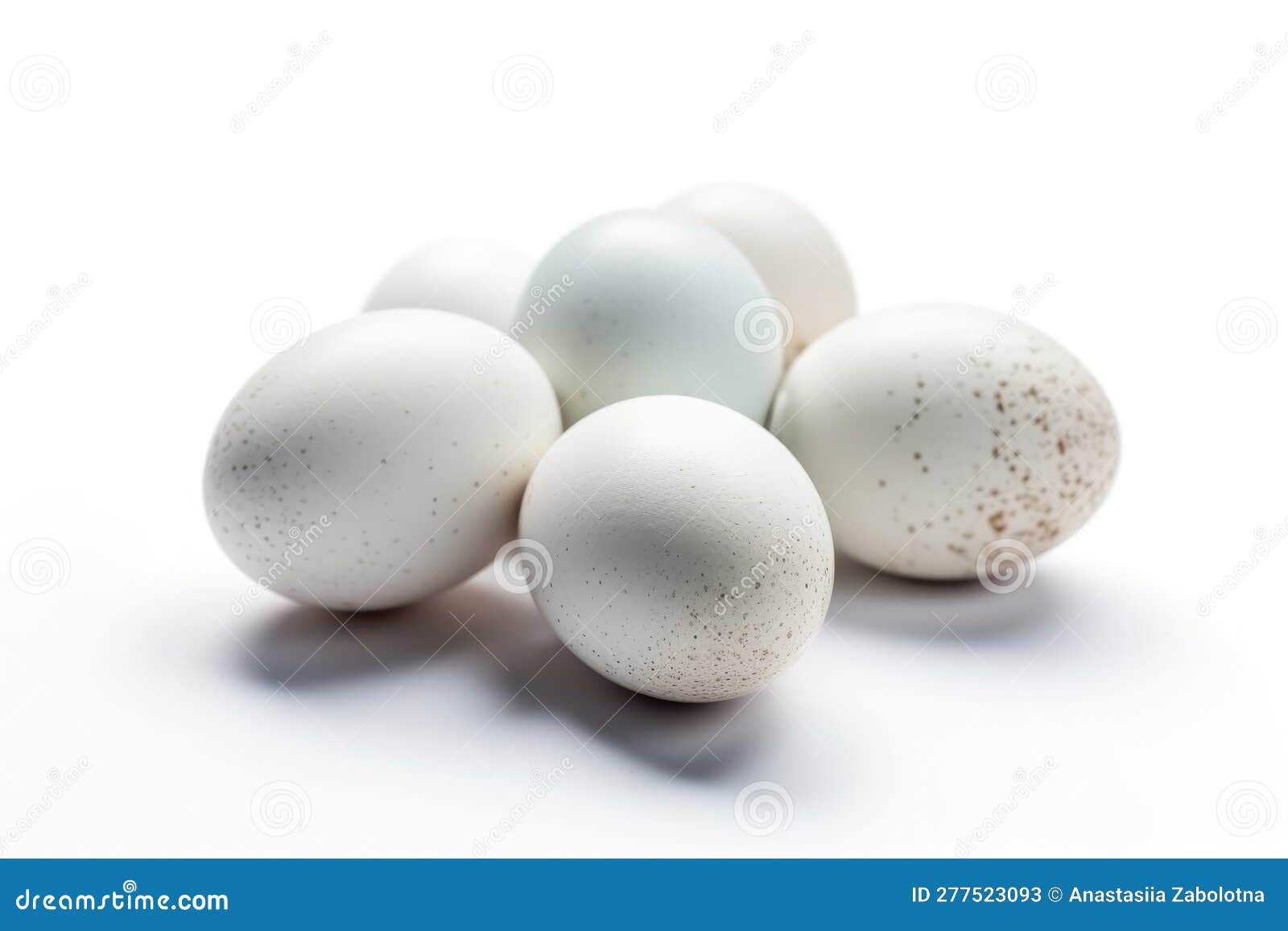 Duck Eggs on White Background. Generative AI Stock Illustration