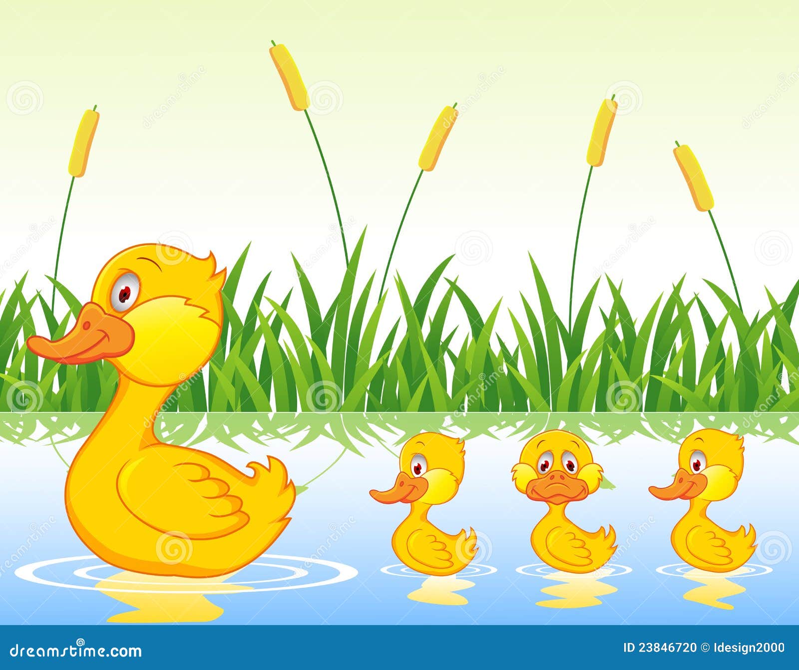 Stock Photo: Duck family cartoon. Image: