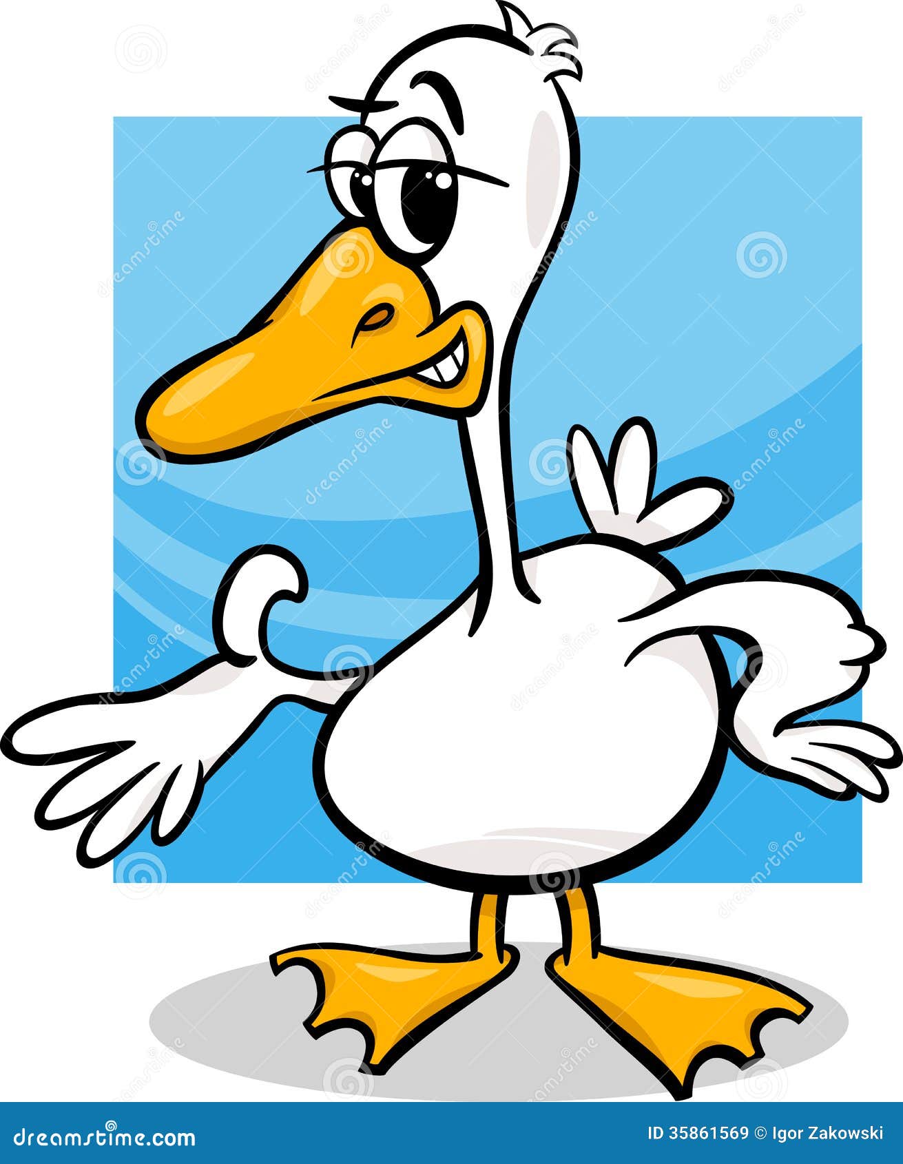 Duck or Goose Cartoon Farm Bird Stock Vector - Illustration of ...