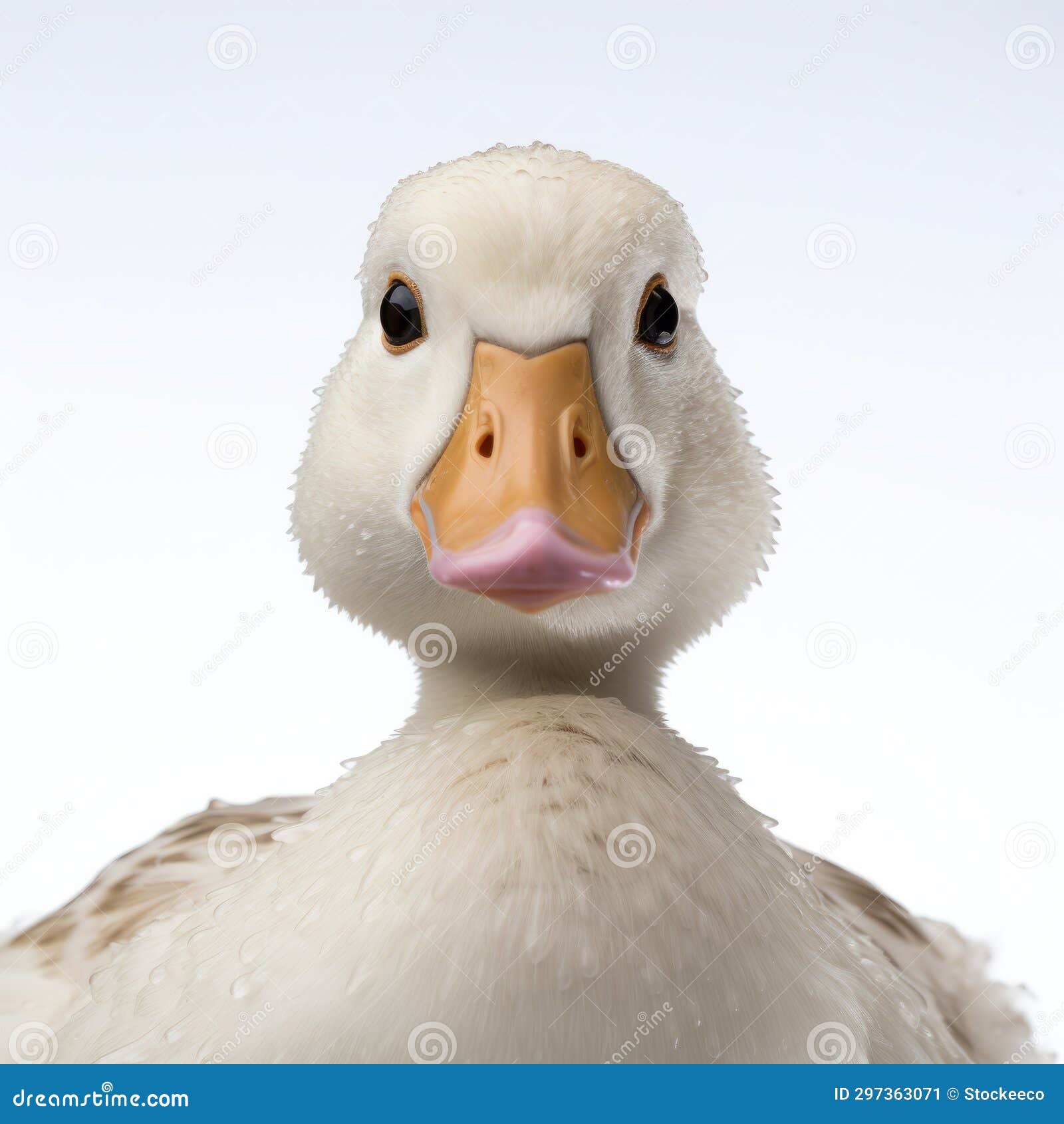 duck head on white background: medium format lens style