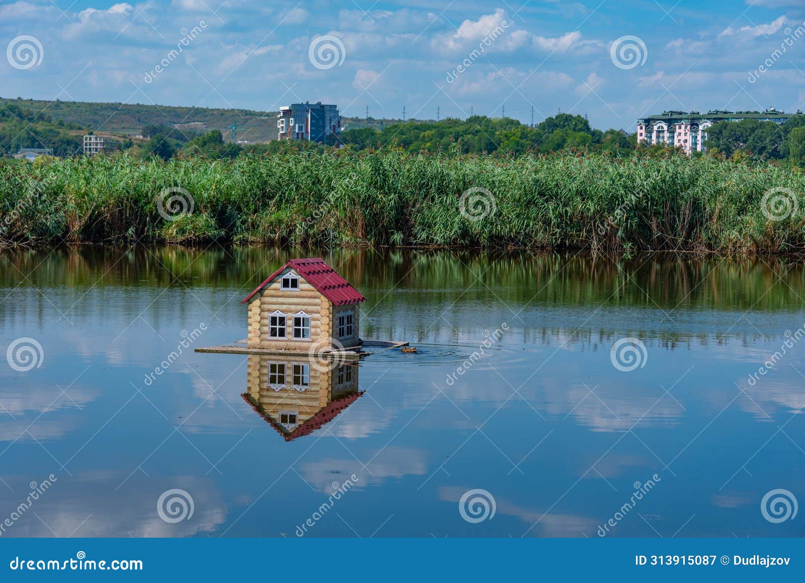 duck house at lacul valea morilor lake in chisinau, moldova