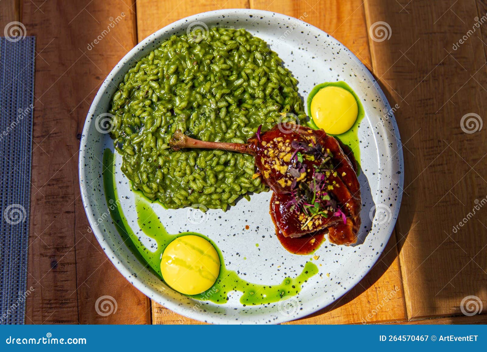 Duck Leg with Rice in Demi Glace Sauce Stock Image Image of french