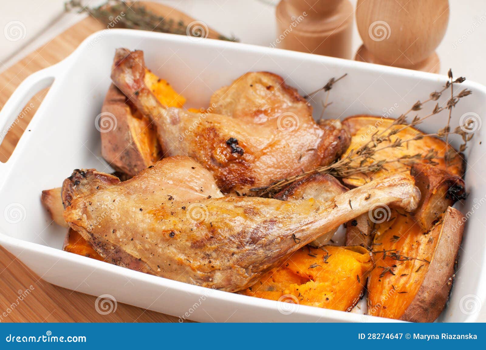 Duck Legs Roasted with Sweet Potato Stock Image Image of duck