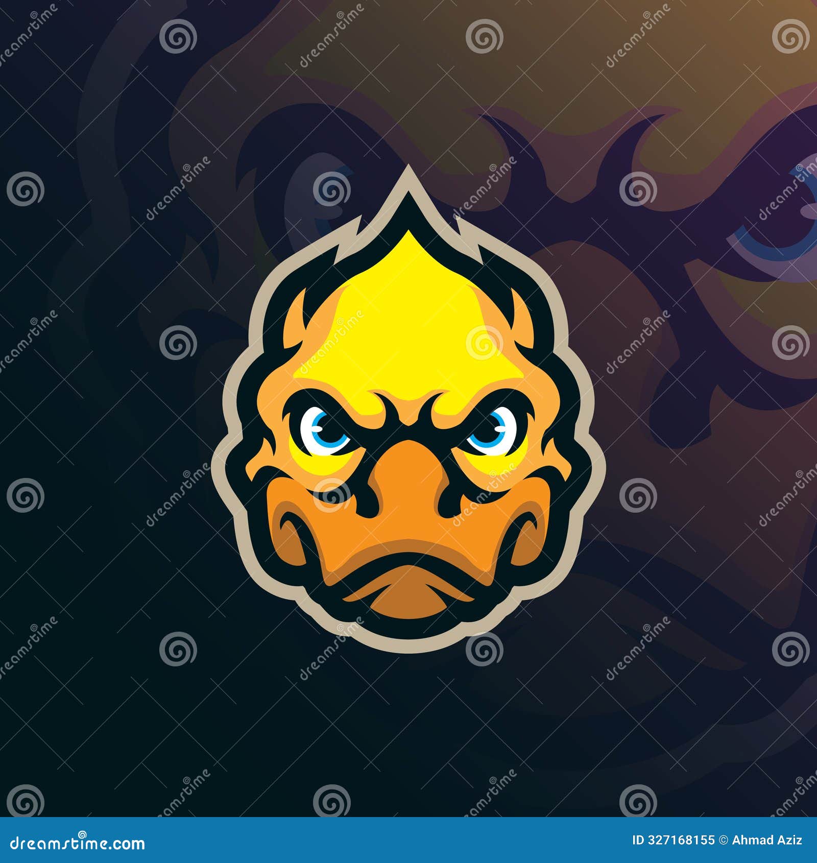 duck mascot logo   with modern  concept style for badge, emblem and t shirt printing. duck head