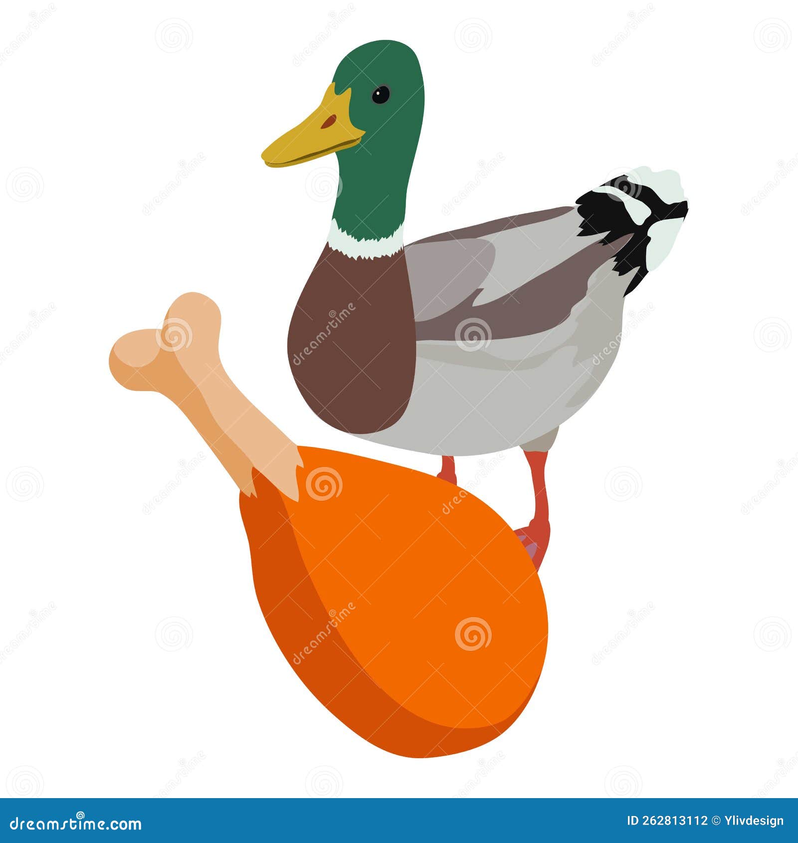 Duck Meat Icon Isometric Vector. Roasted Meat Leg on Background of Duck